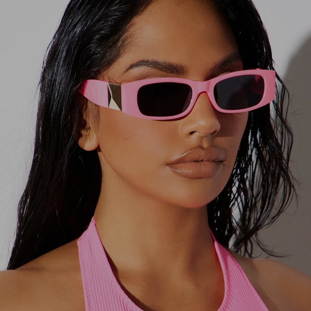 Pink With Gold Sides Sunglasses EUC